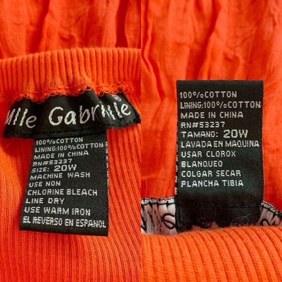 Mlle Gabrielle Dress Orange Maxi 20W Stretch Top Crinkle Finish Beaded New - Picture 8 of 12